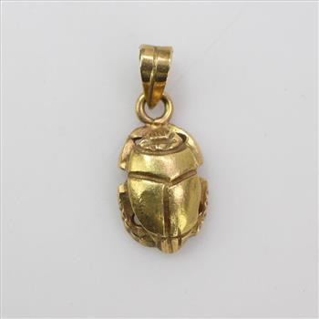 18kt Gold Scarab Beetle Pendant 6.28g