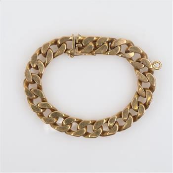 18kt Gold Semi-Hollow Curb Link Chain Bracelet-Evaluated By Our Certified Gemologist-AGS/GIA