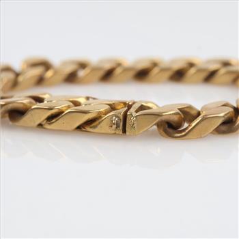18kt Gold Semi-Hollow Curb Link Chain Bracelet-Evaluated By Our Certified Gemologist-AGS/GIA