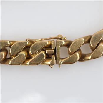 18kt Gold Semi-Hollow Curb Link Chain Bracelet-Evaluated By Our Certified Gemologist-AGS/GIA