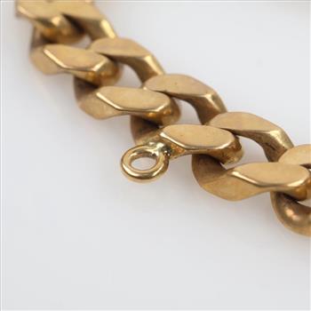 18kt Gold Semi-Hollow Curb Link Chain Bracelet-Evaluated By Our Certified Gemologist-AGS/GIA