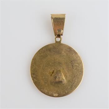 18kt Gold Semi-hollow Religious Pendant