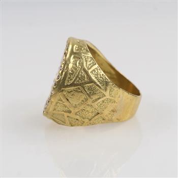 18kt Gold Signet BMW Diamond Ring-Evaluated By Our Certified Gemologist-AGS/GIA