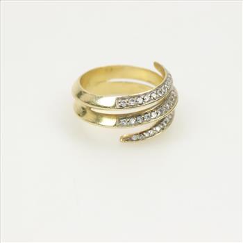 18kt Gold Snake Tail Wrap Around Ring