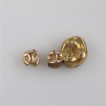 18kt Gold Tooth Cap, 2 Pieces