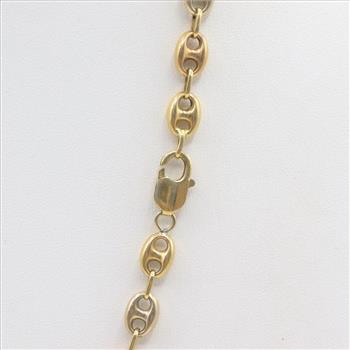 18kt Gold Tri-color Hollow Chain Necklace