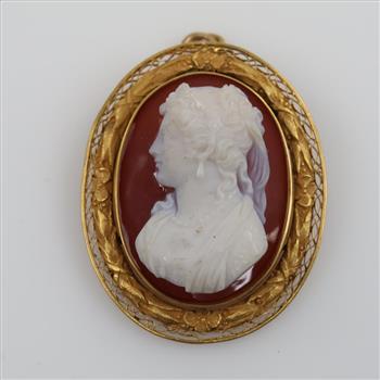 18kt GP Cameo Brooch