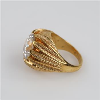 18kt GP Clear Stone Cocktail Ring