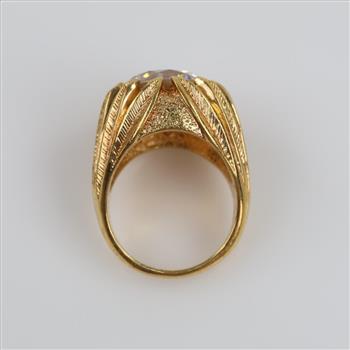 18kt GP Clear Stone Cocktail Ring