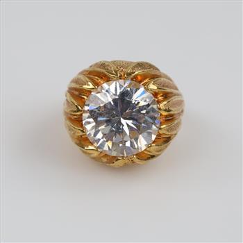 18kt GP Clear Stone Cocktail Ring