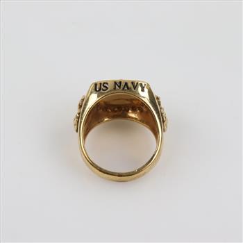 18kt GP Clear Stone US Navy Ring