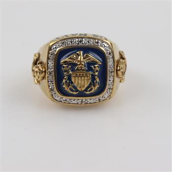 18kt GP Clear Stone US Navy Ring