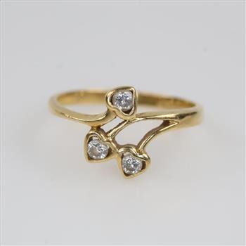 18kt GP Diamond Heart Ring