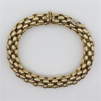 18kt GP Four Strand Panther Style Link Hollow Bracelet Evaluated By Our Certified Gemologist-AGS/GIA
