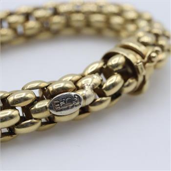 18kt GP Four Strand Panther Style Link Hollow Bracelet Evaluated By Our Certified Gemologist-AGS/GIA