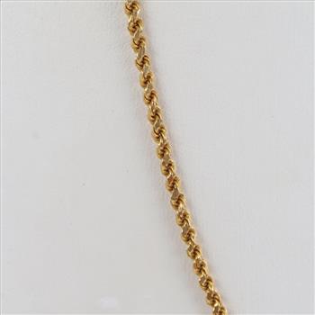 18kt Solid Gold Twisted Rope Chain Necklace