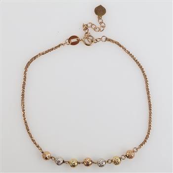 18kt Tri Colored Gold Bead Bracelet