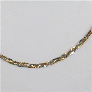 18kt Two Tone Gold Braided Chain Necklace