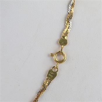 18kt Two Tone Gold Braided Chain Necklace