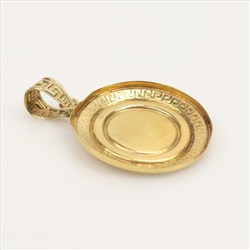 18kt Two Tone Gold Circle Pendant