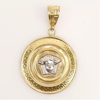 18kt Two Tone Gold Circle Pendant