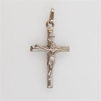 18kt Two Tone Gold Religious Cross Pendant
