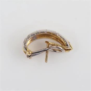 18kt Two-tone Gold Diamond Earring