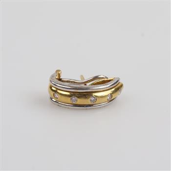 18kt Two-tone Gold Diamond Earring