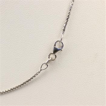 18kt White Gold Box Chain Necklace