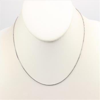 18kt White Gold Box Chain Necklace