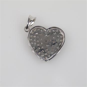 18kt White Gold Clear Stone Heart Pendant