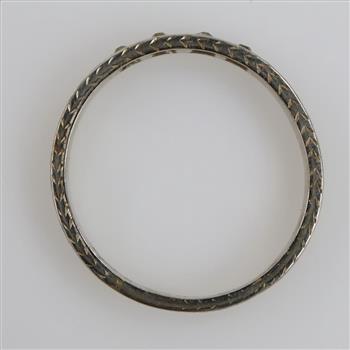 18kt White Gold Diamond Carved Band