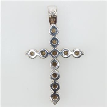 18kt White Gold Diamond Cross Pendant