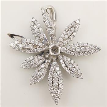 18kt White Gold Diamond Flower Pendant