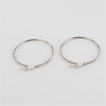 18kt White Gold Hoop Earrings