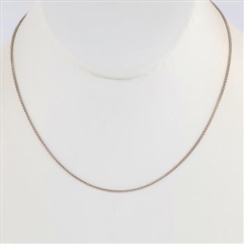 18kt White Gold Wheat Chain Necklace