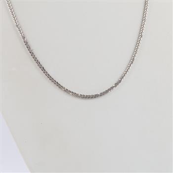 18kt White Gold Wheat Chain Necklace