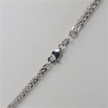18kt White Gold Wheat Chain Necklace