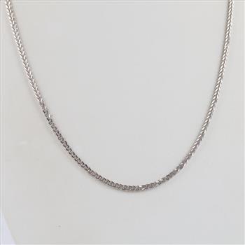 18kt White Gold Wheat Chain Necklace