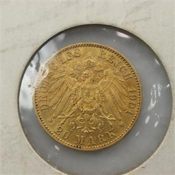 1901-A German Empire Gold 20 Mark