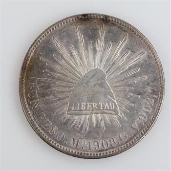1908 Mexican Silver 1 Peso
