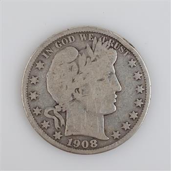 1908-O Barber Silver Half Dollar