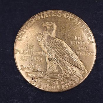 1909 Indian Head Quarter Eagle Gold $2.50 Coin