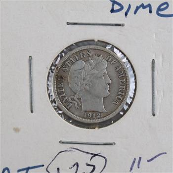 1912 Barber Silver Dime