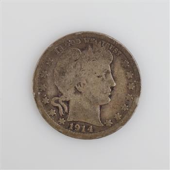 1914 Barber Silver Quarter