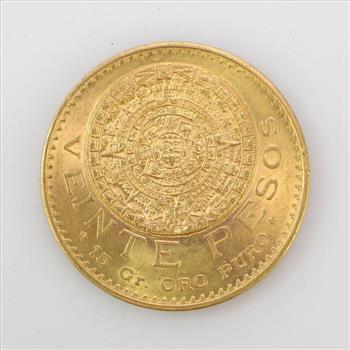 1918 Gold Mexican 20 Pesos Coin