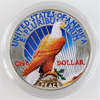 1922 Peace Colorized Silver Dollar Includes COA