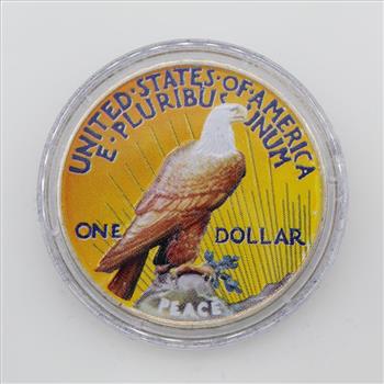 1922 US Colorized Silver Peace Dollar