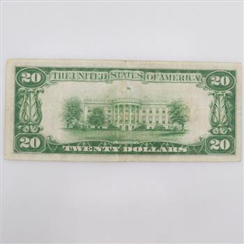1928 Federal Reserve Bank Note $20 San Francisco, CA