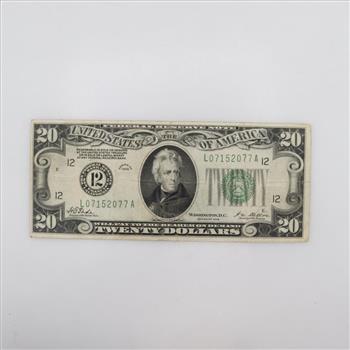 1928 Federal Reserve Bank Note $20 San Francisco, CA